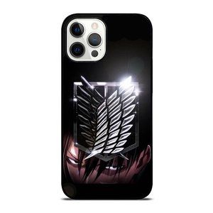 Attack on Titan Anime Survey Corps Logo Black and Silver with Levi iPhone Case